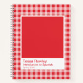 Red Gingham Plaid Spiral Notebook ノートブック (正面)