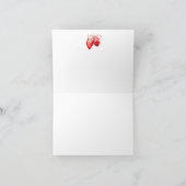 Red Gingham Strawberries Baby Shower サンキューカード (内部)