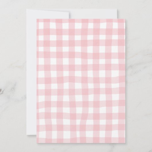 Red Gingham Watermelon Bow Summer Baby Shower Invi 招待状 (裏面)