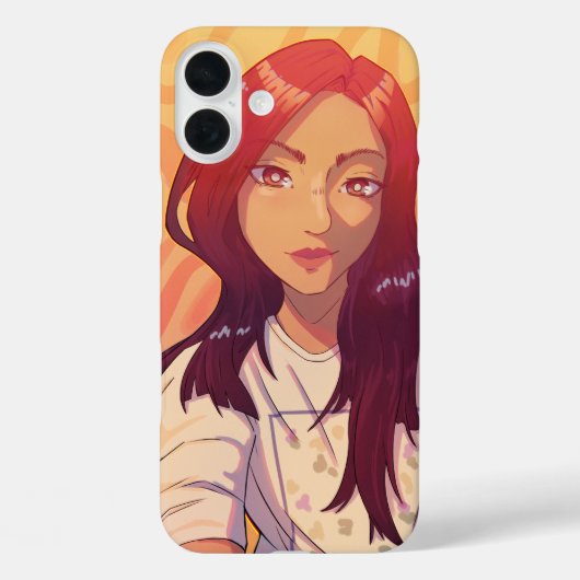 Red girl Anime Case-Mate iPhoneケース (裏面)
