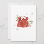 Red Girl Santa Christmas Baby Shower  招待状 (裏面)