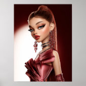 Red Glamour Print, Value Poster Paper (Semi-Gloss) ポスター (正面)