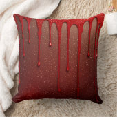 Red Glitter Dripping クッション (ブランケット)