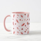 Red Glitter Hearts Streaks Valentine's Day マグカップ (左)