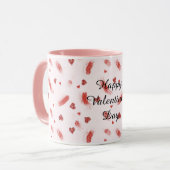 Red Glitter Hearts Streaks Valentine's Day マグカップ (正面左)
