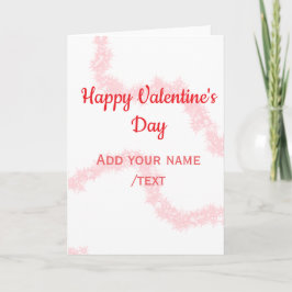 Red glitter lines happy Valentine's day spiral nam カード