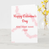 Red glitter lines happy Valentine's day spiral nam カード (黄色い花)