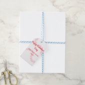 Red glitter lines happy Valentine's day spiral nam ギフトタグ (より糸付き)