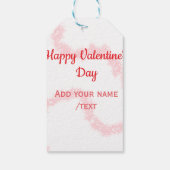 Red glitter lines happy Valentine's day spiral nam ギフトタグ (裏面)