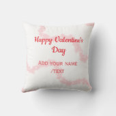 Red glitter lines happy Valentine's day spiral nam クッション (裏面)