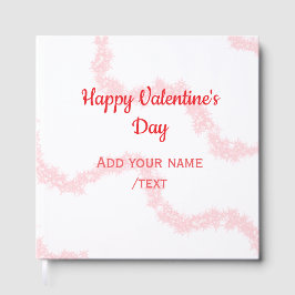 Red glitter lines happy Valentine's day spiral nam ゲストブック