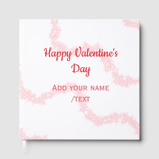 Red glitter lines happy Valentine's day spiral nam ゲストブック (正面)