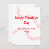 Red glitter lines happy Valentine's day spiral nam シーズンポストカード (正面/裏面)