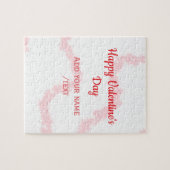 Red glitter lines happy Valentine's day spiral nam ジグソーパズル (横)