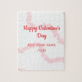 Red glitter lines happy Valentine's day spiral nam ジグソーパズル