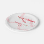 Red glitter lines happy Valentine's day spiral nam ペーパープレート (アングル)