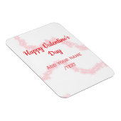 Red glitter lines happy Valentine's day spiral nam マグネット (右側)