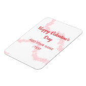 Red glitter lines happy Valentine's day spiral nam マグネット (左側)