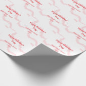 Red glitter lines happy Valentine's day spiral nam ラッピングペーパー (角)