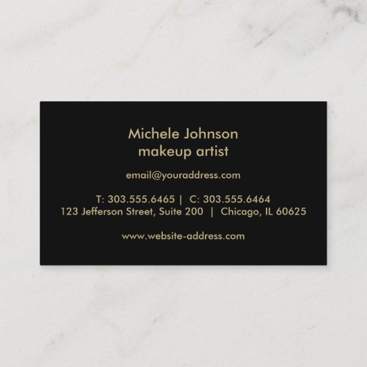 Red Glitter Lips and Elegant Gold Script 名刺 (裏面)