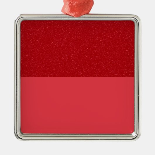 Red Glitter & Matte Ornament – Bulk Custom Gift メタルオーナメント (正面)