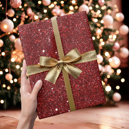 Red Glitter Sparkle Wrapping Paper ラッピングペーパー