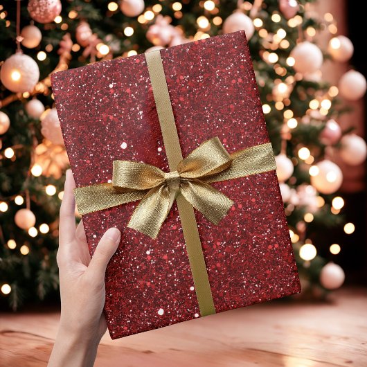 Red Glitter Sparkle Wrapping Paper ラッピングペーパー