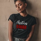 Red Glittery  Christmas Squad Name  Tシャツ