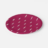 Red Glowing Christmas Candle Sticks ペーパープレート (アングル)