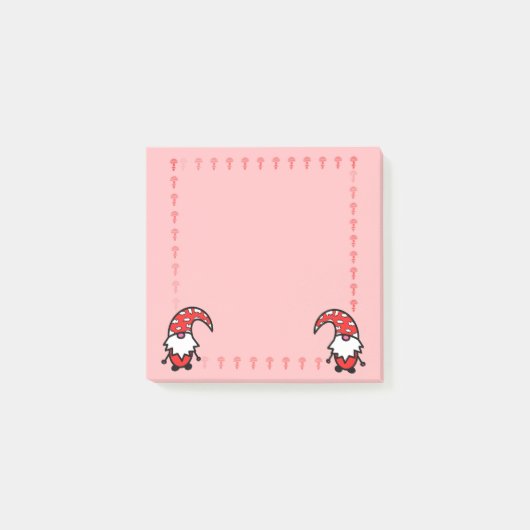 Red Gnome with Mushrooms Post it Notes ポストイット (正面)