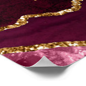 Red Gold Agate Wedding Seating Chart 12 Table ポスター (角)