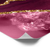 Red Gold Agate Wedding Seating Chart 8 Table ポスター (角)