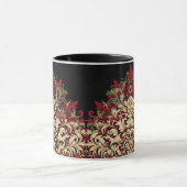 Red Gold and Black Damask マグカップ (中央)