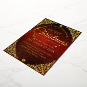 Red Gold and Velvet Elegant Christmas Invitaiton 箔招待状 (回転した状態)