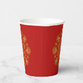Red & Gold Arabic-inspired Paper Cup 紙コップ (右)
