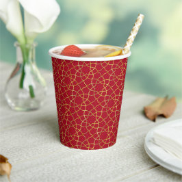Red & Gold Arabic-inspired Paper Cup 紙コップ
