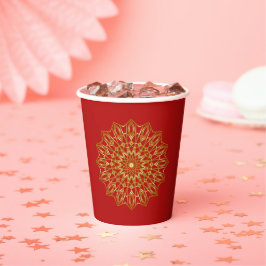 Red & Gold Arabic-inspired Paper Cup 紙コップ