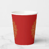 Red & Gold Arabic-inspired Paper Cup 紙コップ (左)