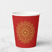 Red & Gold Arabic-inspired Paper Cup 紙コップ (正面)