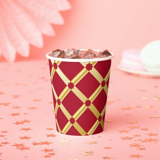 Red & Gold Arabic-inspired Paper Cup 紙コップ (インサイチュ)
