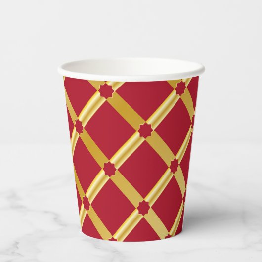 Red & Gold Arabic-inspired Paper Cup 紙コップ (裏面)