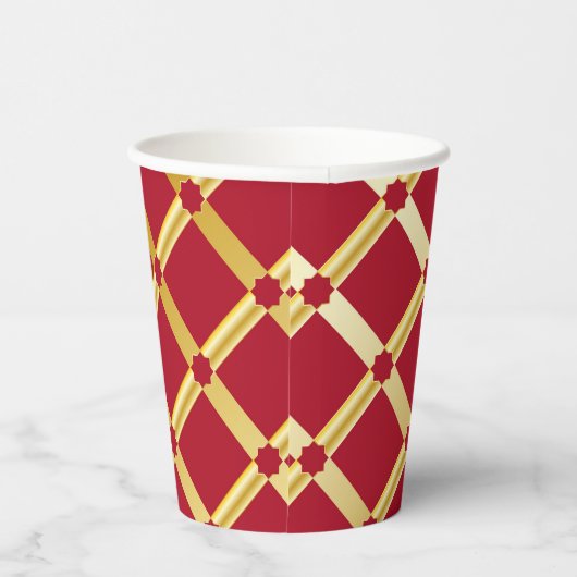 Red & Gold Arabic-inspired Paper Cup 紙コップ (右)
