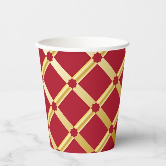 Red & Gold Arabic-inspired Paper Cup 紙コップ (正面)