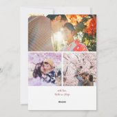 Red Gold Chinese New Year of the Horse 3 Photo シーズンカード (裏面)