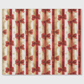 Red Gold Christmas Bows  ラッピングペーパー (フラット)