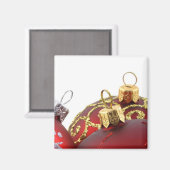 Red & Gold Christmas Ornaments Magnet マグネット (正面/裏面)