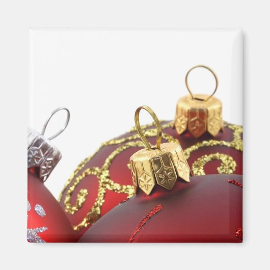 Red & Gold Christmas Ornaments Magnet マグネット (正面)