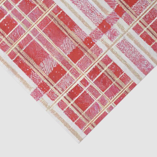 Red Gold Christmas Plaid Pattern#2 ID1009 薄葉紙 (詳細)