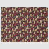 Red Gold Christmas Tartan Pattern#31 ID1009 薄葉紙 (正面)