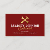 Red Gold Construction Building QR Code 名刺 (正面)